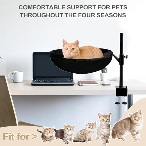 Lit de bureau pour chat nid rotatif apaisant anti-stress pour le travail à la maison - 4