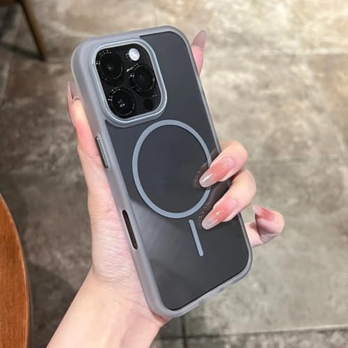 Coque iPhone 12 antichoc magnétique transparente avec contour gris