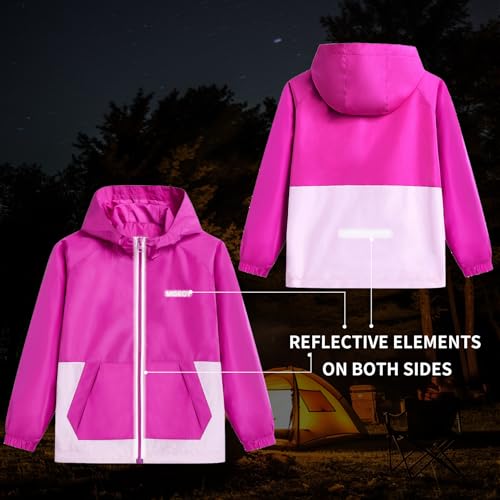 Image of MGEOY Kids Rain Jackets Waterproof with Hood Lightweight Rain Coats for Girls Boys