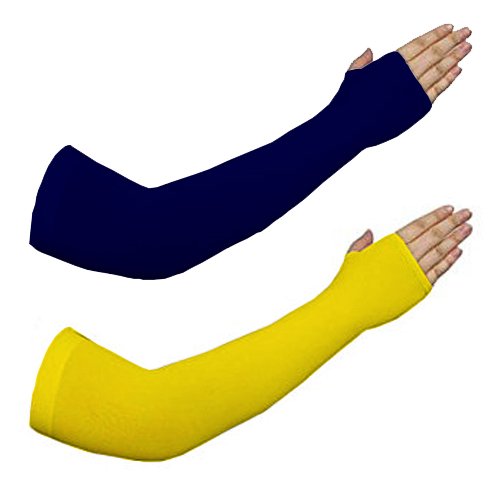 RRC Blue & Yellow Combo Arm Sleeves (Combo of 2 Pairs) for Sportwear