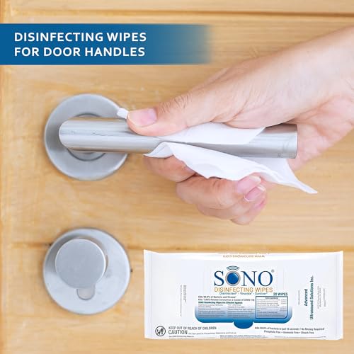 SONO Disinfecting Wipes - 60 Count (Pack of 3) + Sanitizer, Travel Size, Alcohol-Free, No Bleach, Medical-Grade, Multi-Surface Cleaning for School, Office, and On-The-Go