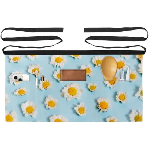 Demi-tablier pour nettoyage de la maison et service avec poches de chef