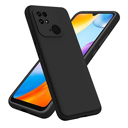 PULEN Funda de Silicona para Xiaomi Redmi 10C / Poco C40, Funda Protectora a Prueba de Golpes, Delgada, Suave, Elegante - Negro Cover