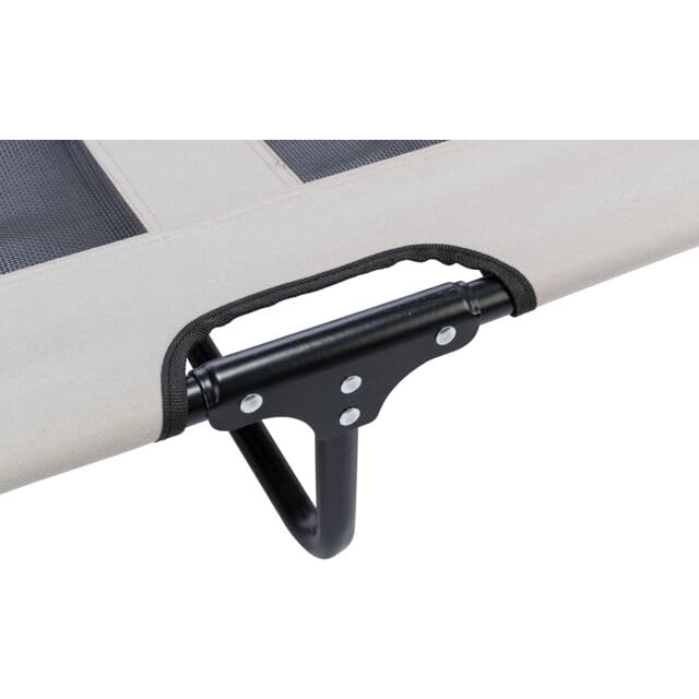 TRIXIE Leżak dla psa Strong Edition w kolorze beżowym/czarnym – stabilny i wygodny leżak dla psów do 35 kg – składany i łatwy w pielęgnacji – 120 × 19 × 70 cm – 28213