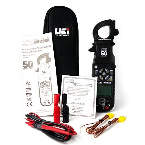 Uei Dl489 Digital Clamp Meter Hvac Amp Meter True Rms Multimeter Auto-Ranging 6000 Counts Voltage Tester, Measures Inrush Ac/Dc Current Voltage Temperature Capacitance Resistance Diodes Frequency Ncv #TOP6