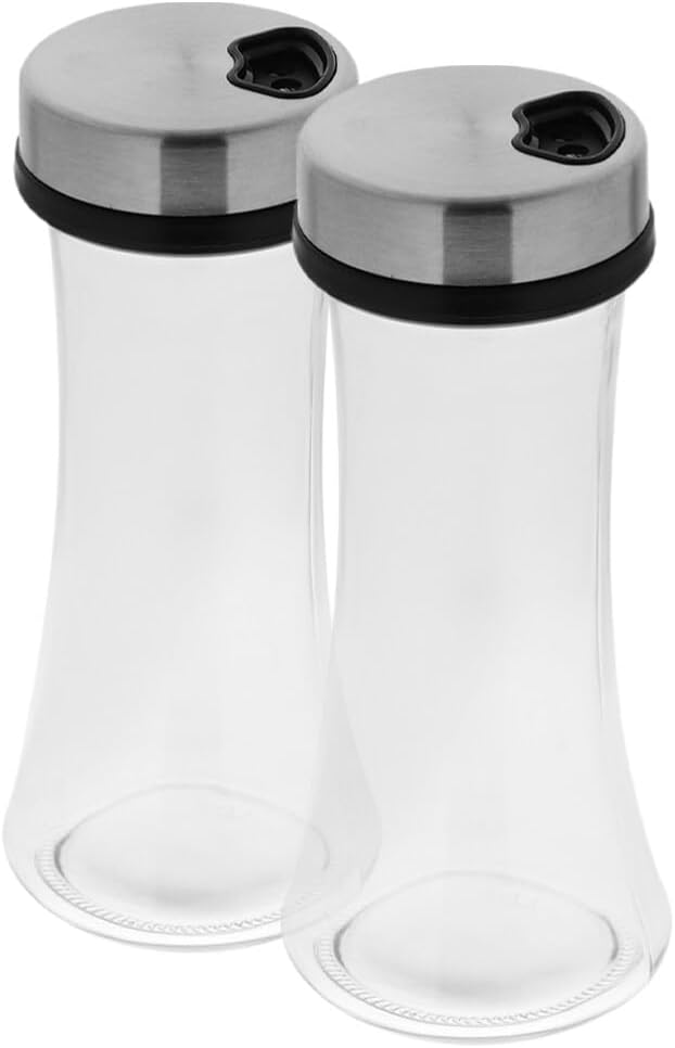 VOSAREA 2pcs Adjustable Salt Dispenser Spice Containers with Pour Hole for Kitchen and Outdoor Cooking for Seasoning
