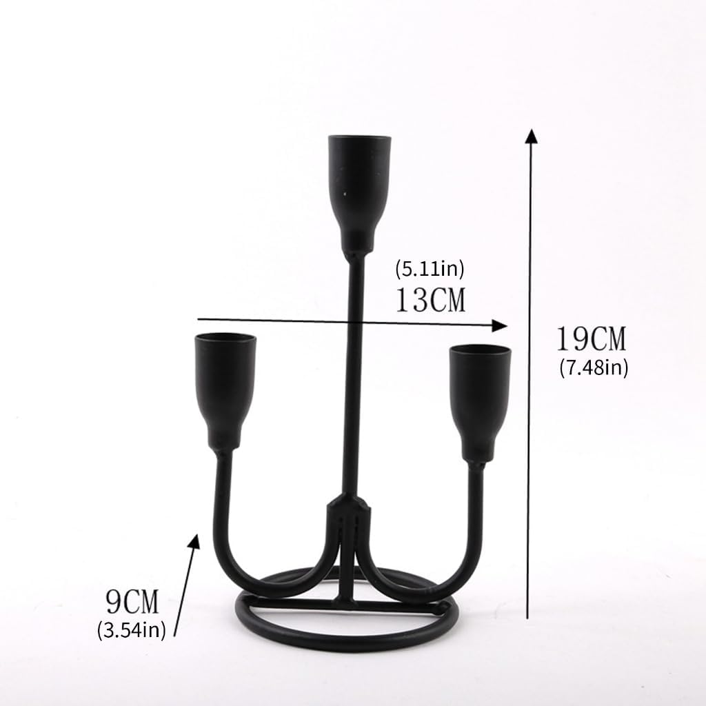 Classical 3 Arm Iron Candleholder Metal Candelabra Taper Candlestick for Creating Warm Atmospheres Dining Table Decors