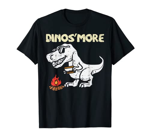 Dino smore Funny Camping Trex Dinosaur Camper Kids Boys T-Shirt