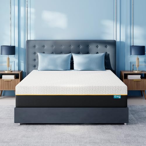 NAPSIE 14 Inch King Mattress, Cooling Memory Foam Mattress in a Box, King Size Mattress for Pressure Relief and Cool Sleep, Medium Plush, CertiPUR-US Certified