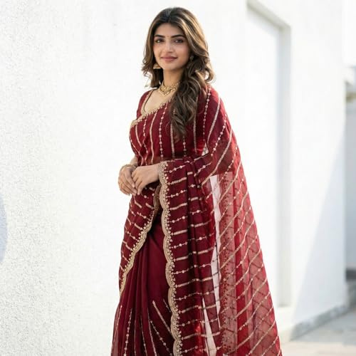 Image of Amazon Brand - Tavasya Womens Saree