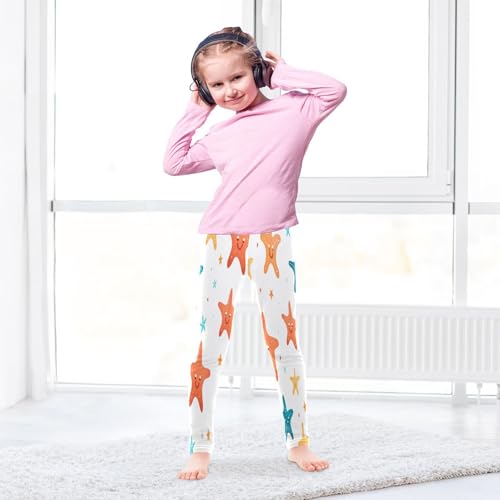 Bolaz Toddler Girls Leggings Printed Yoga Pants Leggings Orange Blue Starfish for Kids4