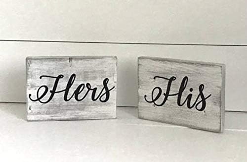 WoodSign His & Hers Hand Painted Sign Set; Hand Painted Sign Decor; his and Hers Sign Decor
