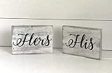 WoodSign His & Hers Hand Painted Sign Set; Hand Painted Sign Decor; his and Hers Sign Decor