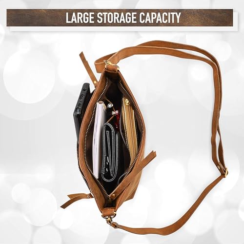 Bolso bandolera de cuero para mujer miniatura 4
