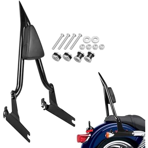 AUFER Detachable Rear Passenger Backrest Sissy Bar With Back Rest Pad Compatible With For Dyna Street Bob FXDB Low Rider FXDL FXDLS Super Glide FXD FXDC Wide Glide FXDWG 2006-2017 Cover