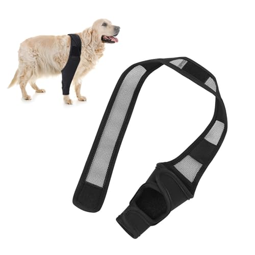 Shwdsy Gummi Verband Hund, Verstellbar Leckschutz Hund Hinterbein, Schwarz Hundebeinschutz, zur Stützung und zum Schutz der Vorder- und Hinterbeine von Hunden