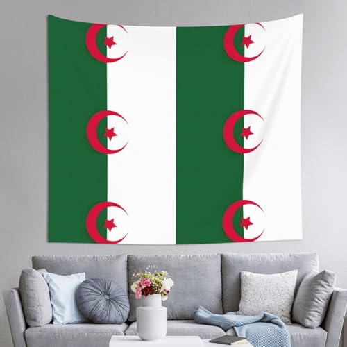Tapiz de la bandera de Argelia, manta artística de 152x130 cm con fondo decorativo