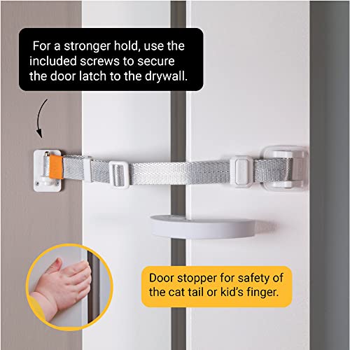 SVD.PET Cat Door Latch & Stopper: A Simpler Pet Gate Solution to Dog Proof Your Home & Keep Dogs and Kids Out of Litter Box & Cat Feeder. No Cut Cat Door Interior Door (Black) - Thumbnail 3