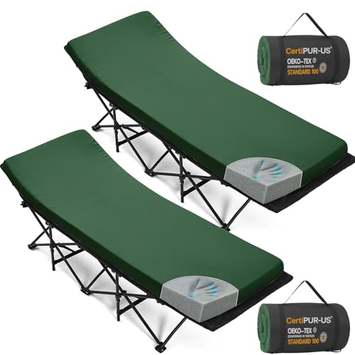 CYMULA Camping Cot Mattress 2in Memory Foam Sleeping Pad,Soft Warm