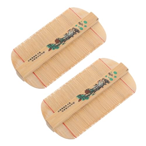 minkissy 2 Piezas peine para para el cabello peine infantil niño tratamiento pelo peines de removedor de cabeza peine de peine de portátil bambú
