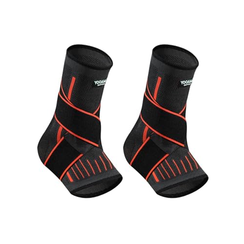 1 Paio Cavigliera Sportiva per Uomo Donna, Regolabile Cavigliera Ortopedica per Distorsione, Frattura, Legamenti, Tendine, Supporto Caviglia Sport per Calcio, Pallavolo, Palestra (Arancia)