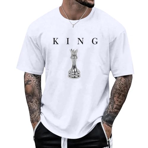 Men's King Chess Shirt Graphic Tees Designer Printed T Shirts for Men Urban Letter T-Shirt Streetwear