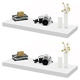 RANK Floating Shelves 2 Pack Modern Display Wall Shelf for Bedroom, Bathroom, Living Room and Kitche