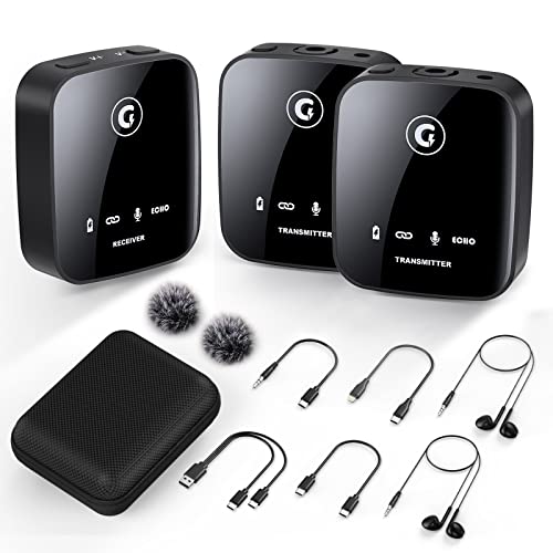 Image of GRENARO Wireless Microphone with Noise Cancellation, Wireless Mic for for Youtubers, 165ft Transmission, System Compatible with DSLR Cameras /iPhone /Android /Live Streaming(S9)