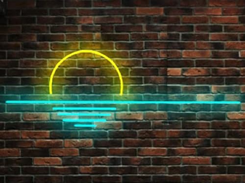 Image of LED Decorative Lights USB Mountains Sunrise Sunset Led Neon Signs Home Decoration Wall Art Holiday Gift Brightness Adjustable 16.5''x9.5''