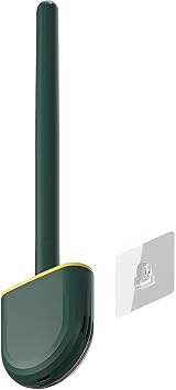 Toilet Brush and Holder Set,Durable and Flexible Bowl Brush Head with Silicone Bristles,Wall Mounted Toilet Brush-Anti-Roll,Suitable for RV Travel Trailers and Campers