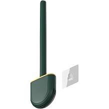 Toilet Brush and Holder Set,Durable and Flexible Bowl Brush Head with Silicone Bristles,Wall Mounted Toilet Brush-Anti-Roll,Suitable for RV Travel Trailers and Campers