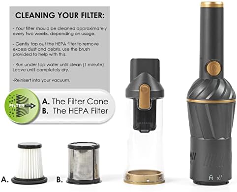 Beldray BEL01096 AIRLITE Rechargeable Lightweight Handheld Vacuum, Countertop Storage Hand Vac, Charging Base, 11.1 V, 100 ml Capacity, HEPA Filter, Dual Speed, Car Cleaning, Graphite Special Edition
