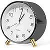 Tetino Alarm Clock for Bedroom,Analog Clock with Silent Non-Ticking,Voice Controlled Light,Small Clock for Kids, Teens,Seniors,Decor,Bathroom,Living Room,Bedside,Desk,Kitchen,Travel. (Black
