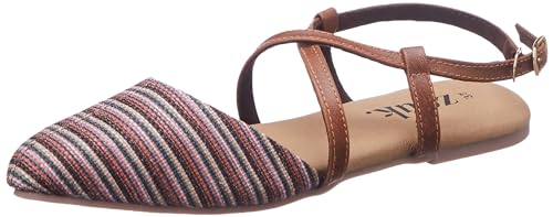 ZOUK 100% Vegan Leather Handcrafted Stripped Print Multicolor Rohtang Stripes Gladiator Sandals (B0B5MZDQPL) Amazon Price History, Amazon Price Tracker