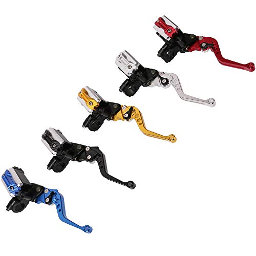 Tirge 7/8-Inch 22Mm Brake Clutch Lever Hydraulic Pump Motorcycle Cnc Left/Right Universal Pit Dirt Bike Motorbike Brake Lever Fits 90Cc 110Cc & 125Cc Bikes (Red) #TOP2