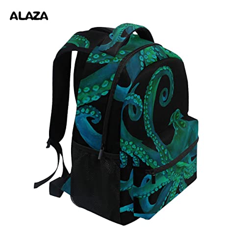 ALAZA Watercolor Octopus Large Backpack for Kids Boys Girls Student Personalized Laptop iPad Tablet Travel School Bag with Multiple Pockets2