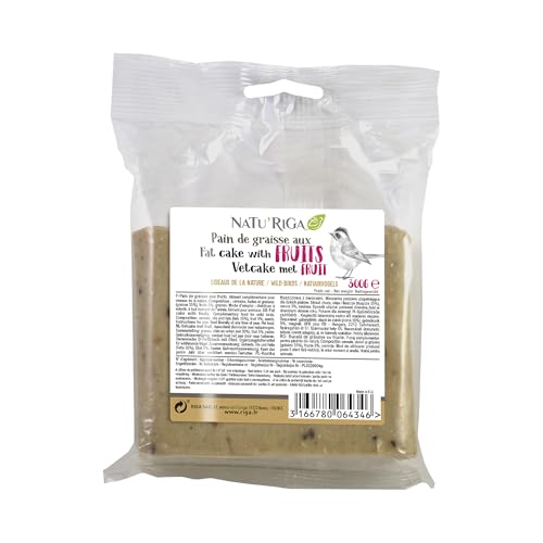 Riga - Riga - NATU'RIGA - Pain De Graisse Aux Fruits - Nourriture Oiseaux Extérieur - Recette Énergétique - Renforce Système Immunitaire - Idéal en Hiver - 300G