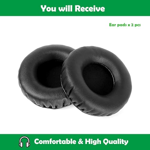 Image of Replacement Ear Cushions for Boat Rockerz 400, 430, 370, 900 and Sony WH-CH500 /CH510 /CH520 Headphones - 70mm Soft Leatherette Earpads with Memory Padding - Black