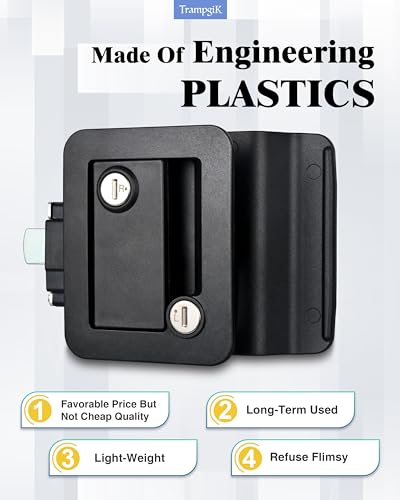 Trampgik TK200X1-EP-BLCK Engineering Plastic Camper Door Lock, Rv Door Lock Replacement thumb #2