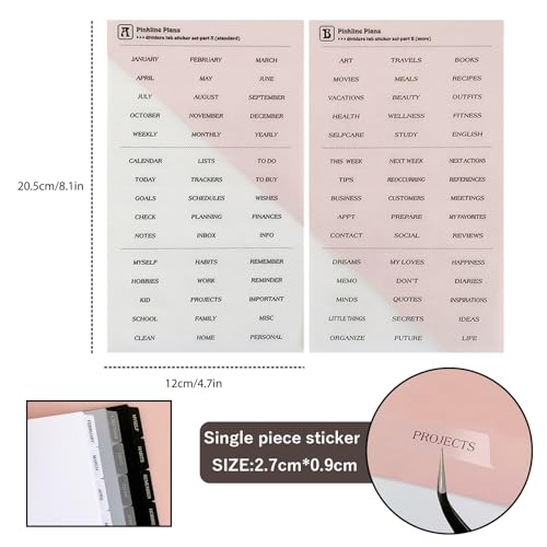 DY.2ten White Dividers for 6 Ring Binder, 6-Tab Sturdy Plastic Dividers, A6 Index Divider, 6 Hole Binder Dividers, Insertable Notebook Planner Tab Dividers for Binders - Image 3