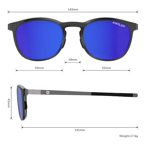 Image of ANYLUV Mens Sunglasses Polarized Upgraded Carbon Fiber Temple Sun Glasses Fashion Driving with UV Protection