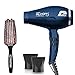 Parlux Alyon Night Blue Hair Dryer with Miracle Detangling Brush Medium Size Nylon & Boar Bristles for All Hair Types – Blush Pink