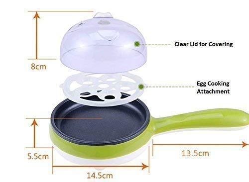Image of Multifunctional 2 in 1 Electric Egg Boiling Steamer Egg Frying Pan Egg Boiler Electric Automatic Off with Egg Boiler Machine Non-Stick ElectricEgg Frying Pan