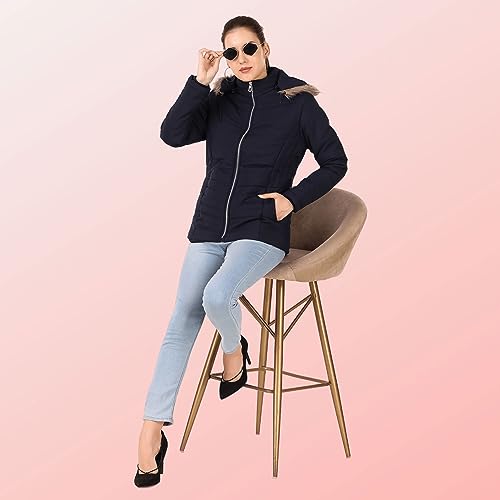 Image of Brazo Girls and Women's Puffer Regular Fit Bomber Jacket For Winter Wear | Hooded Neck | Full Sleeve | Zipper | Casual Jacket For Woman & Girl | Western Stylish Jacket For Women