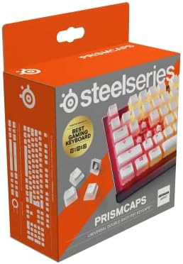SteelSeries PrismCaps – Double Shot Pudding-style Keycaps – Durable PBT Thermoplastic – Compatible with Most Mechanical Keyboards – MX Stems – White (German Layout)