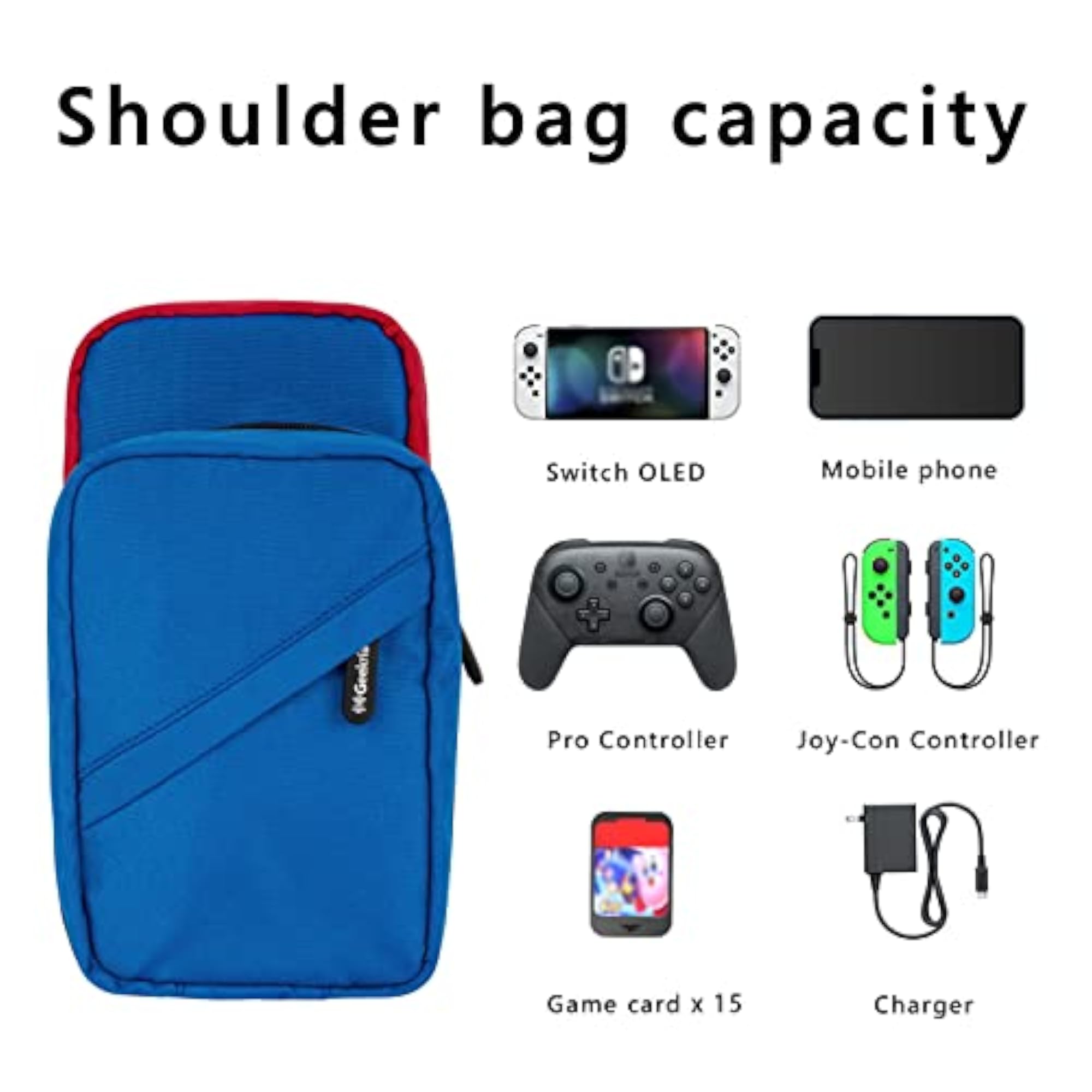Controller Carrying Case for Nintendo Switch, Crossbody Bag