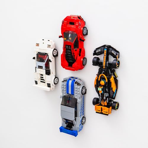 Capricorn Goods Wall Mount Hook for Speed Champions Cars - Easy to Install Wall Mount Display Hooks for Brick Cars (4 Pack)