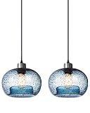 CASAMOTION Pendant Lighting Kitchen Island Hand Blown Glass Bathroom Light Fixtures Marble Blue Modr