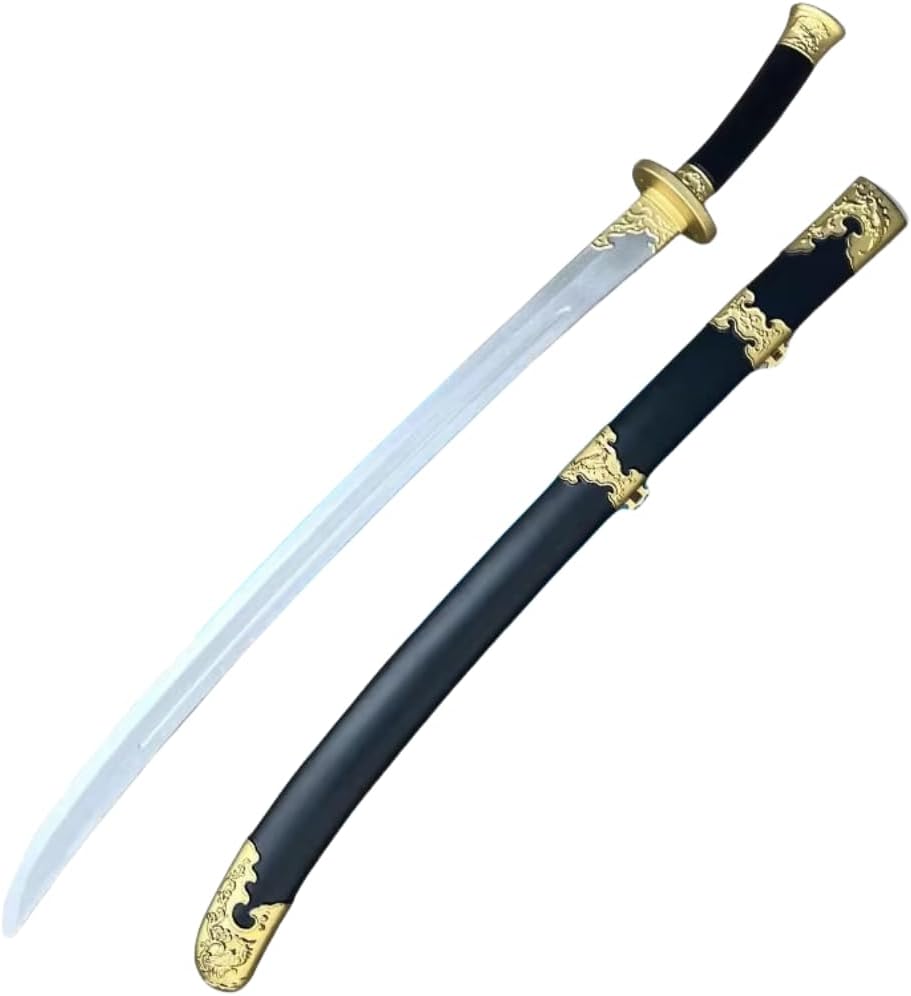'damdos Halloween Prop Cosplay Sword for Brotherhood of Blades,35'' Chinese Golden Dragon Scabbard Knife Ming Dynasty Sword Guardian Weapon Birthday Gifts'
