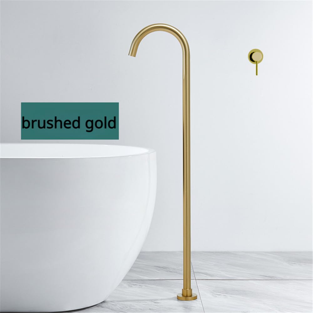 Bagno Vasca da Bagno Miscelatore Acqua Colonna Rubinetto lavabo da Terra Oro Spazzolato, Nero, Canna di Fucile, Oro Rosa, Rubinetto in Ottone Cromato, Oro Spazzolato